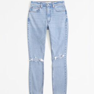 Abercrombie Ripped Ultra High Rise Super Skinny Jeans, Light Wash